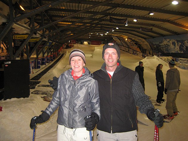 Jeroen en Annemarie op ski snowworld