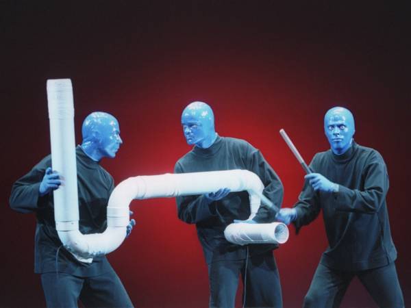 Blue Man Group in actie